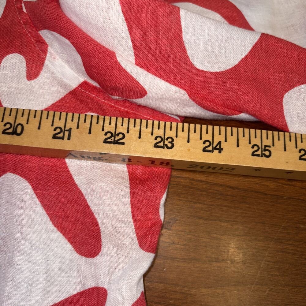 CHICO’S Size 3 (XL) No Iron 100% Linen 3/4 Sleeve Button Up Watermelon Punch - Picture 5 of 6